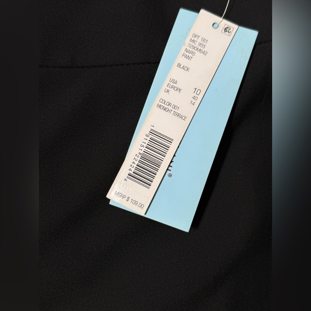 Antonio Melani Wide Leg Nars Pants Womens size 10 Midnight Black Terrance NWT - Picture 7 of 8